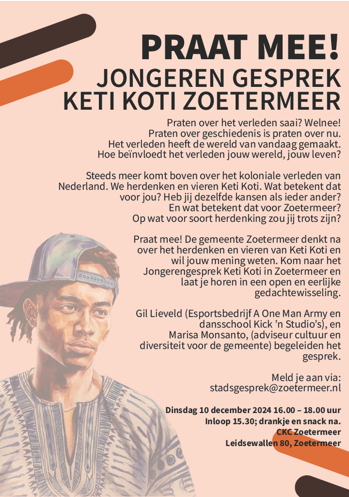 Flyer Keti Koti jongerengesprek 10 december 2